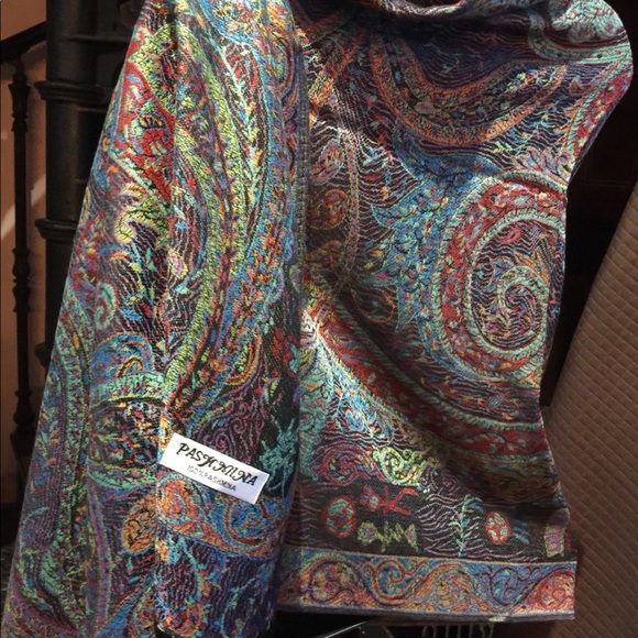 Vintage Style Jamavar Paisley Shawl Wrap Pashmina - Picture 4 of 5